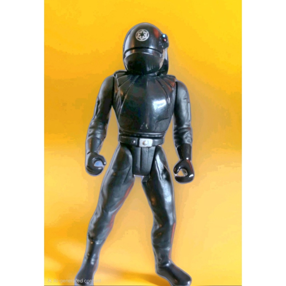 Star Wars Imperial Death Star Gunner Action Figure Kenner 4" Black W/Stand